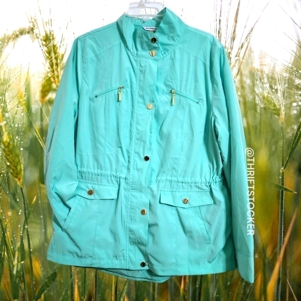 Mint green utility jacket